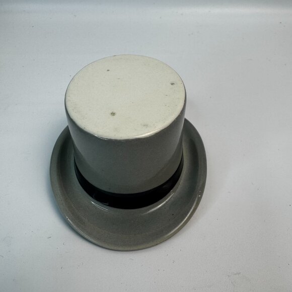 Vtg Lincoln Bennett & Co Glaze Grey Top Hat Advertising Ceramic Ashtray/Small Ca - Picture 9 of 13